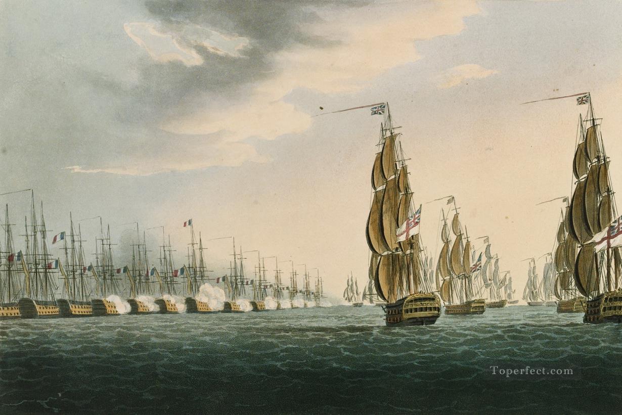 Batalla del Nilo Whitcombe 2 Sea Warfare Pintura al óleo